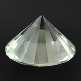 GREEN AMETHYST ROUND DIAMOND CUT WITH ONE FACE POLISH ONE UNPOLISH 17MM 14.15 Cts.