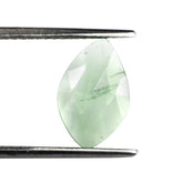 GREEN FLUORITE ROSE CUT BRIOLETTE IRREGULAR ONION SHAPE 14X9MM 2.89 Cts.