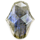 GREY LABRADORITE ROSE CUT FANCY SHAPE CAB 22X16MM 7.73 Cts.