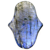 GREY LABRADORITE ROSE CUT FANCY SHAPE CAB 22X16MM 7.73 Cts.