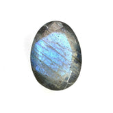 GREY LABRADORITE ONE SIDE ROSE CUT & ONE SIDE TABLE CUT OVAL 10X8MM 2.24 Cts.