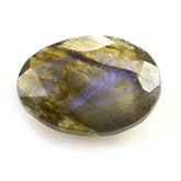 GREY LABRADORITE ONE SIDE ROSE CUT & ONE SIDE TABLE CUT OVAL 11X9MM 2.33 Cts.