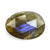 GREY LABRADORITE ONE SIDE ROSE CUT & ONE SIDE TABLE CUT OVAL 11X9MM 2.33 Cts.