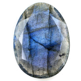 GREY LABRADORITE ONE SIDE TABLE CUT & ONE SIDE ROSE CUT IRREGULAR OVAL 21X15MM 9.19 Cts.