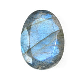 GREY LABRADORITE TABLE CUT ON TOP ROSE CUT BACK IRREGULAR OVAL (BLUE GREEN SHINE) 10.70X7.70 MM 2.20 CTS