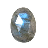 GREY LABRADORITE TABLE CUT ON TOP ROSE CUT BACK IRREGULAR OVAL (BLUE GREEN SHINE) 10.70X7.70 MM 2.20 CTS