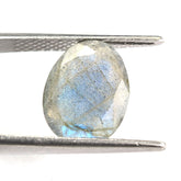 GREY LABRADORITE TABLE CUT ON TOP ROSE CUT BACK IRREGULAR OVAL (BLUE GREEN SHINE) 14.30X10.50 MM 4.24 CTS