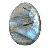 GREY LABRADORITE TABLE CUT ON TOP ROSE CUT BACK IRREGULAR OVAL (BLUE GREEN SHINE) 21X15 MM 9.26 CTS