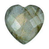 GREY LABRADORITE CHECKER CUT BRIOLETTE HEART (COPPER SHINE) 10MM 2.88 Cts.