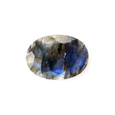 LABRADORITE BOTH SIDE TABLE CUT OVAL (BLUE POWER )(SOME BLACK SPOT & CRACKS) 18.00X13.00 MM 6.20 CTS