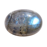 BLUE GREEN LABRADORITE (OPAQUE/MANY BLACK SPOT & CRACK) PLAIN OVAL CAB 14X10 MM 7.20 Cts.