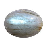 BLUE GREEN LABRADORITE (OPAQUE/MANY BLACK SPOT & CRACK) PLAIN LENTIL OVAL 18.00X13.00 MM 8.88 Cts.