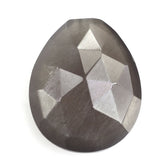 GREY MOONSTONE ROSE CUT BRIOLETTE PEAR (HALF DRILL 0.75MM) 12X10MM 3.90 Cts.