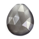 GREY MOONSTONE ROSE CUT BRIOLETTE PEAR (HALF DRILL 0.75MM) 12X10MM 4.00 Cts.