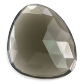 GREY MOONSTONE ROSE CUT IRREGULAR PEARISH CAB 28X26MM 22.34 Cts.