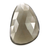 GREY MOONSTONE ROSE CUT IRREGULAR PEARISH CAB 29X20MM 18.95 Cts.