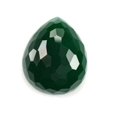 GREEN ONYX IRREGULAR CUT PEAR CAB 25X21MM 39.10 Cts.