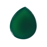 GREEN ONYX IRREGULAR CUT PEAR CAB 25X21MM 39.10 Cts.