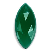 GREEN ONYX ROSE CUT MARQUISE CAB 30X13MM 12.40 Cts.