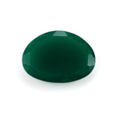 GREEN ONYX IRREGULAR CUT BACK IRREGULAR OVAL 18X13MM 7.06 Cts.