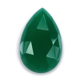 GREEN ONYX ROSE CUT PEAR CAB 25X16MM (MEDIUM/CLEAN) 12.82 Cts.