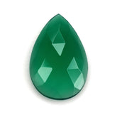 GREEN ONYX ROSE CUT PEAR CAB 19X12MM 5.48 Cts.