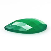 GREEN ONYX CHECKER PEAR CAB 18X13MM 5.58 Cts.
