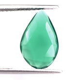 GREEN ONYX ROSE CUT BRIOLETTE IRREGULAR PEAR 16X10MM 3.42 Cts.
