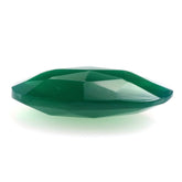 GREEN ONYX ROSE CUT BRIOLETTE OVAL 14X7MM 2.63 Cts.