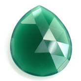 GREEN ONYX ROSE CUT BRIOLETTE PEAR 26X22MM 21.30 Cts.