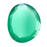 GREEN ONYX STEP CUT BACK IRREGULAR OVAL 12X10MM 2.80 Cts.