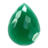 GREEN ONYX IRREGULAR CUT PEAR CAB 20X15MM 8.24 Cts.