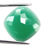 GREEN ONYX IRREGULAR CUT CUSHION CAB 16MM 7.88 Cts.