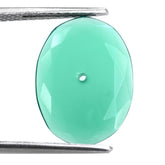 GREEN ONYX TABLE CUT OVAL CAB (FLAT) (FULL DRILL 1.00MM) 17.50X13MM 3.04 Cts.