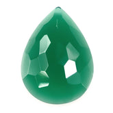 GREEN ONYX IRREGULAR CUT PEAR CAB 18X13MM 6.33 Cts.
