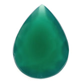GREEN ONYX IRREGULAR CUT PEAR CAB 18X13MM 6.33 Cts.