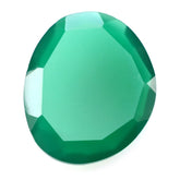 GREEN ONYX STEP CUT BACK IRREGULAR OVAL 12X10MM 2.76 Cts.