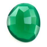 GREEN ONYX STEP CUT BACK IRREGULAR OVAL 12X10MM 2.76 Cts.