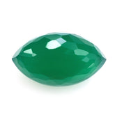 GREEN ONYX IRREGULAR CUT BRIOLETTE OVAL (HIGH DOME) 16.30X9.50MM 9.40 Cts.