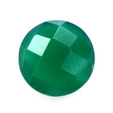 GREEN ONYX CHECKER CUT BRIOLETTE ROUND 8MM 1.65 Cts.