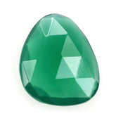 GREEN ONYX ROSE CUT BRIOLETTE IRREGULAR PEARISH 12X10MM 2.73 Cts.