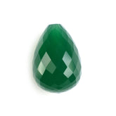 GREEN ONYX DROPS (HALF DRILL) 14X10MM 9.26 Cts.