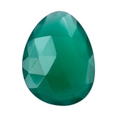 GREEN ONYX ROSE CUT BRIOLITE IRREGULAR TRILLIONISH 16X12MM 4.88 Cts.