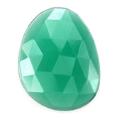 GREEN ONYX ROSE CUT PEARISH CAB 20X15MM 8.64 Cts.