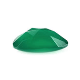 GREEN ONYX ROSE CUT TOP PLAIN TRILLIONISH 13X11MM 1.10 Cts.
