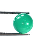GREEN ONYX PLAIN ROUND BALL (HALF DRILL 0.75)(LITE)(TRANSPARENT) 10.00X10.00 MM 6.98 Cts.