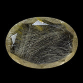 GOLDEN RUTILE QUARTZ BOTH SIDE TABLE CUT OVAL 18X13MM 7.92 Cts.