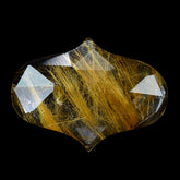 GOLDEN RUTILE QUARTZ ROSE CUT FANCY CAB 22X16MM 8.20 Cts.