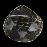 GOLDEN RUTILE QUARTZ ROSE CUT BRIOLETTE IRREGULAR PEAR 15X14.50MM 5.20 Cts.