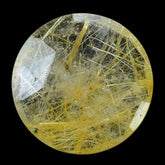 GOLDEN RUTILE QUARTZ ROSE CUT BRIOLETTE ROUND 12MM 3.73 Cts.